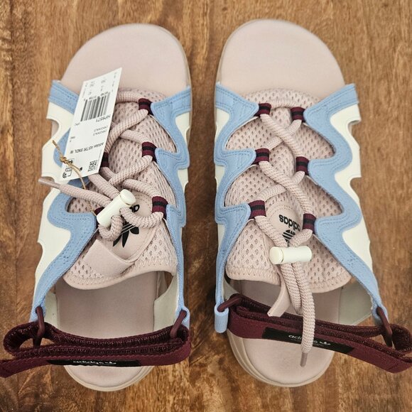 Adidas Astir Sandals Womens 9 Blue Beige Originals Straps HP9571 NWT - Picture 4 of 7